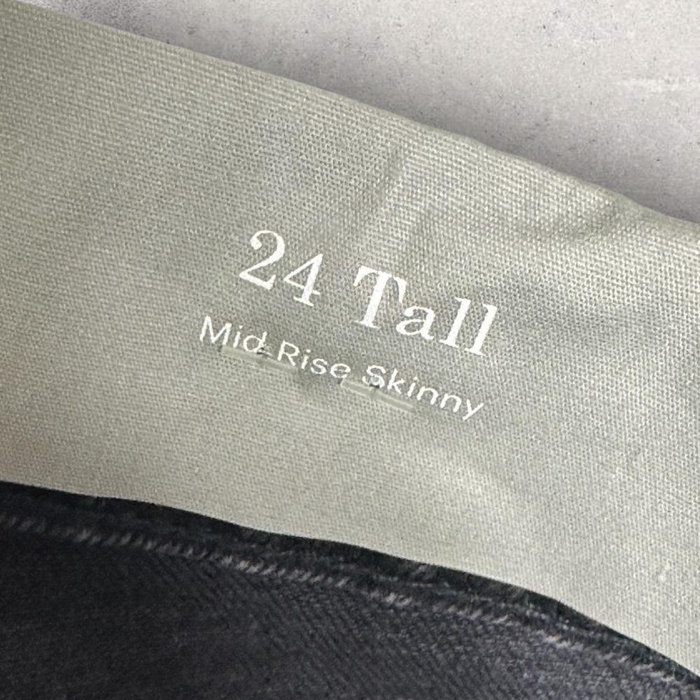 NWT Everlane‎ Black Skinny Jeans Size 24 Tall Denim Sustainable Stretch Mid 24T - Picture 8 of 15
